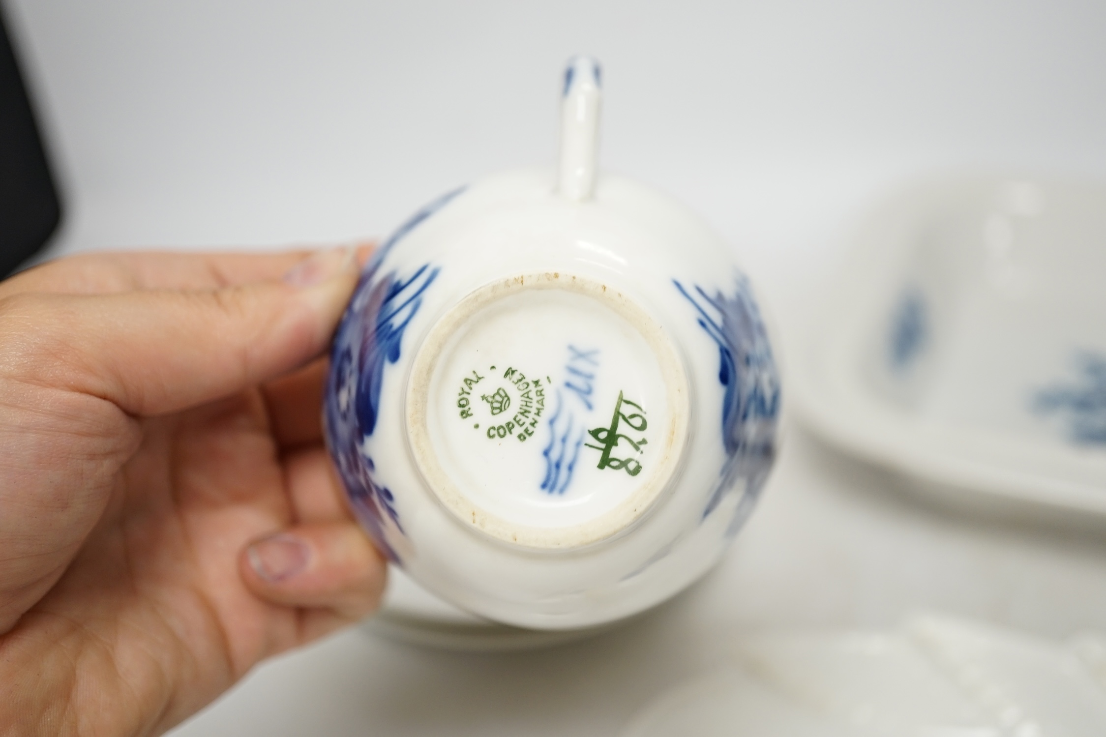 A small group of Royal Copenhagen tableware. Condition - fair to good
